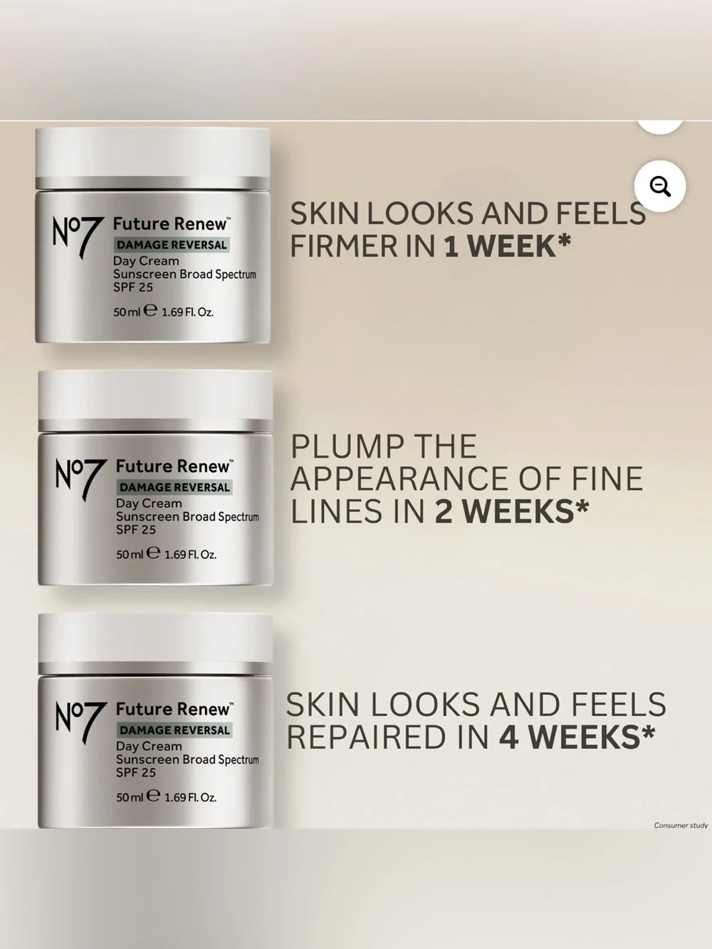 No7 Future Renew Damage Reversal Day Cream SPF 25 1.69oz Sensitive Skin